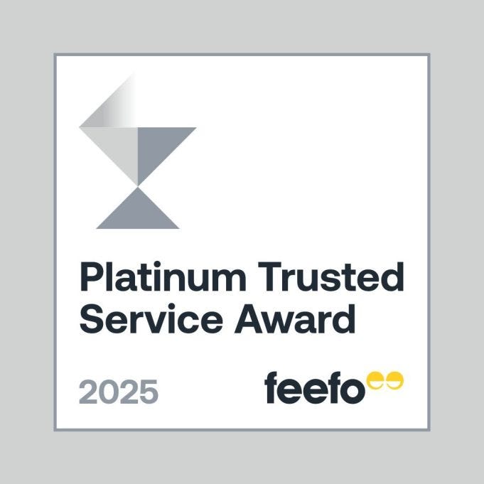 Cosyfeet receives the Platinum Trusted Service Award from Feefo