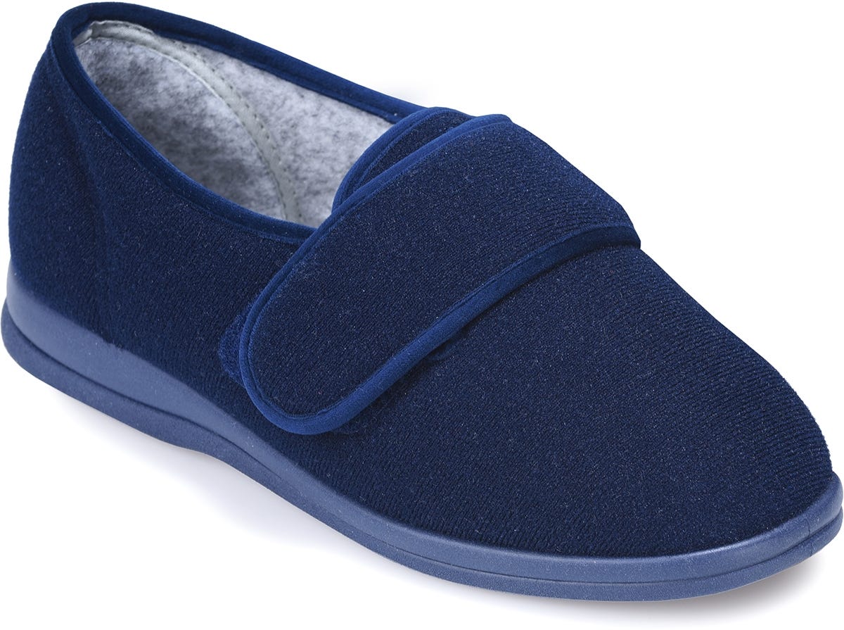 Cosyfeet Holly Single Slipper Navy - Right Foot Extra Roomy