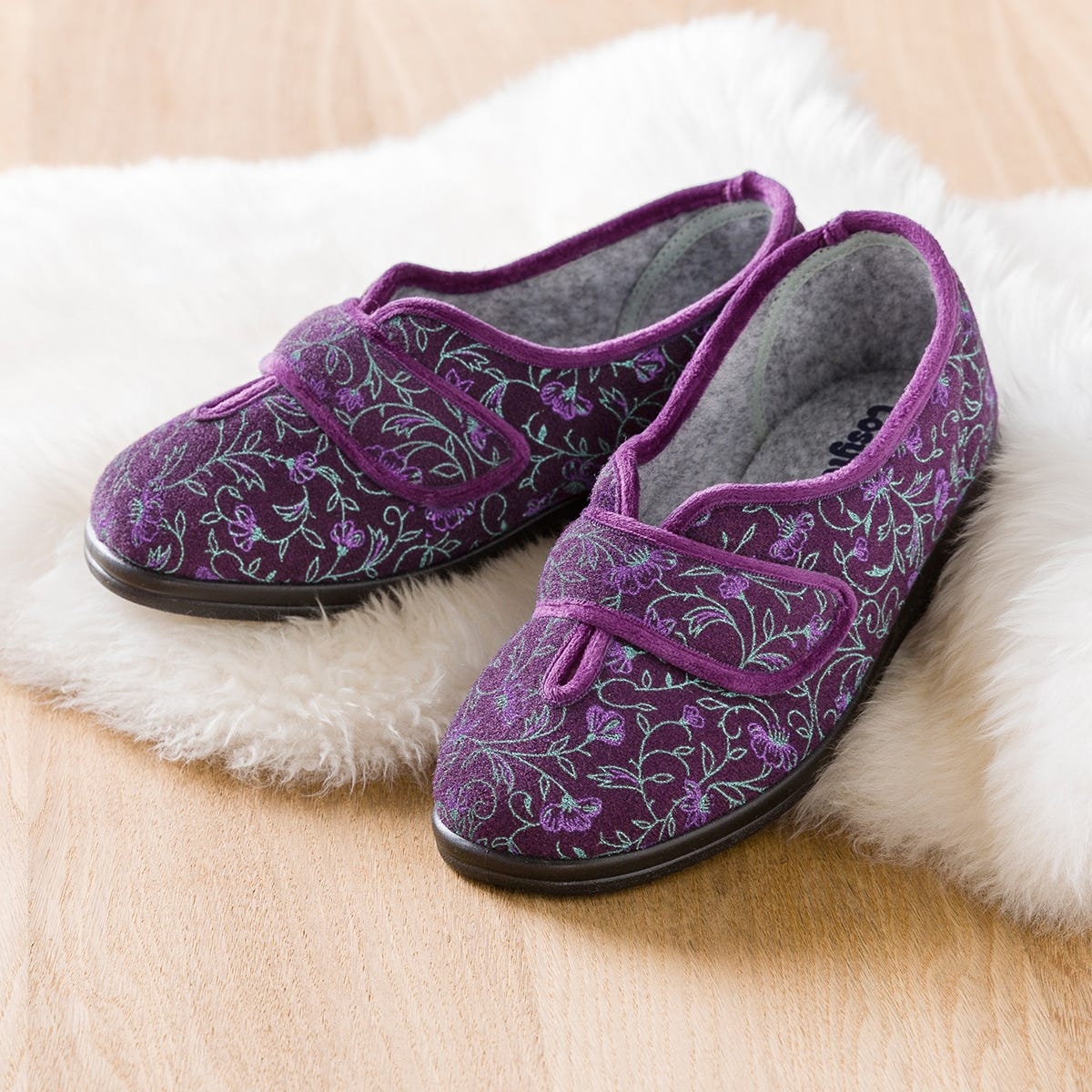 Extra roomy slippers on sale