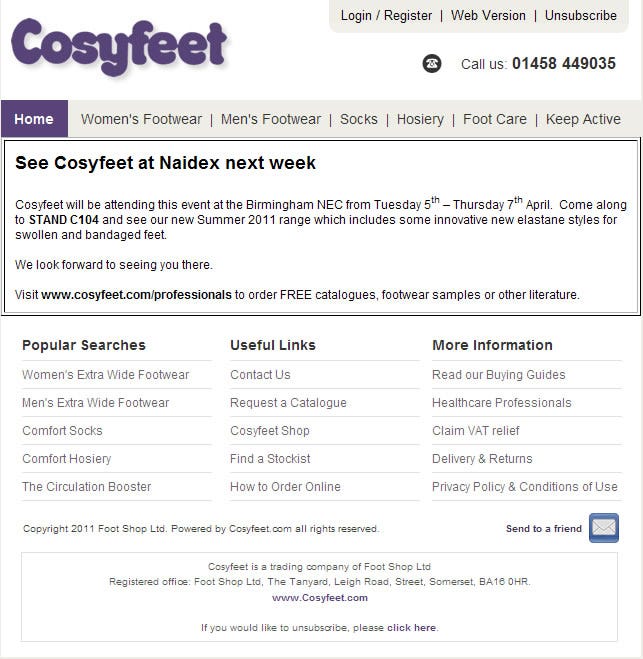 See Cosyfeet at Naidex 2011