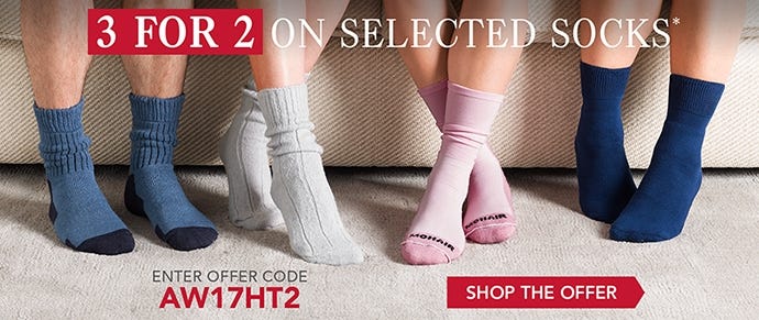 3 for 2 on socks