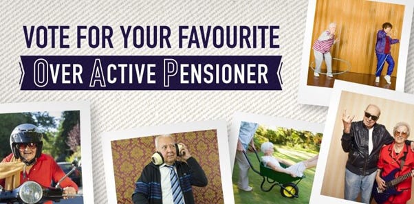 Vote for Britain’s most over-active pensioner!