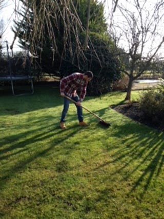 Brushing the grass!