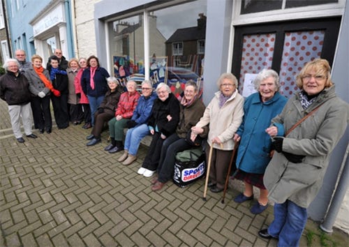 Some of the members of the Priory Knit Wits