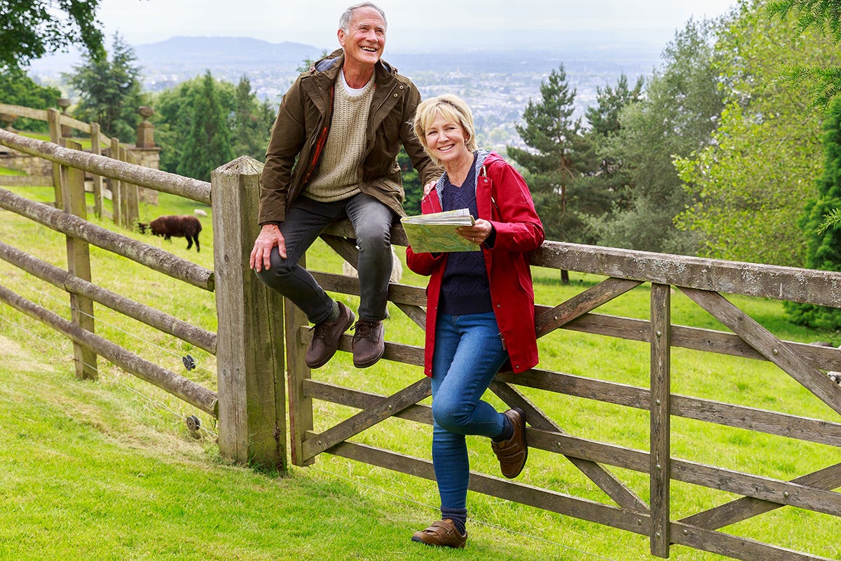 Man and woman on autumn adventure