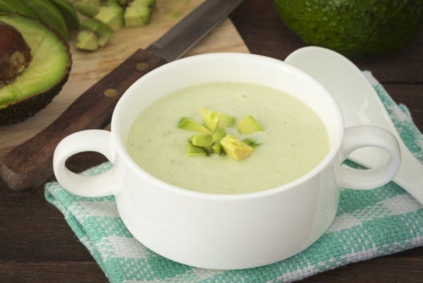 Colombian cream of avocado soup