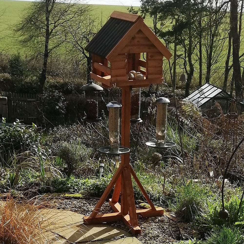 Handmade bird table