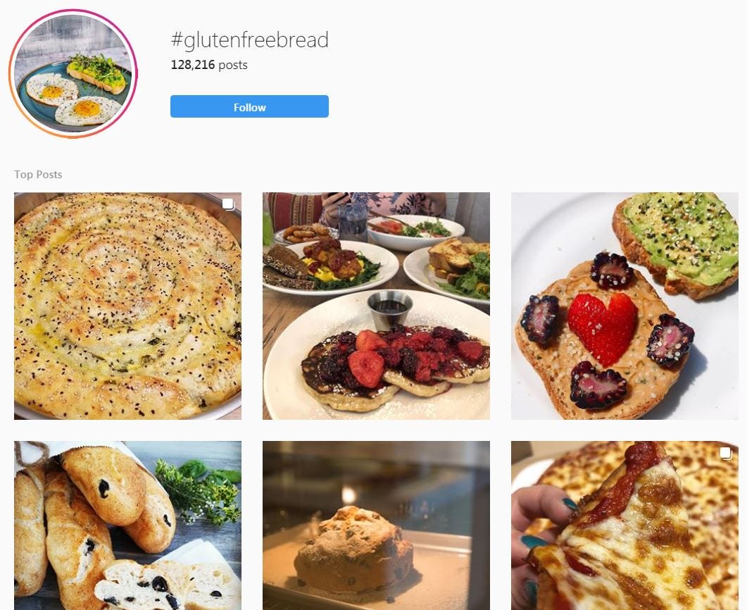 Gluten-free bread recipes on Instagram