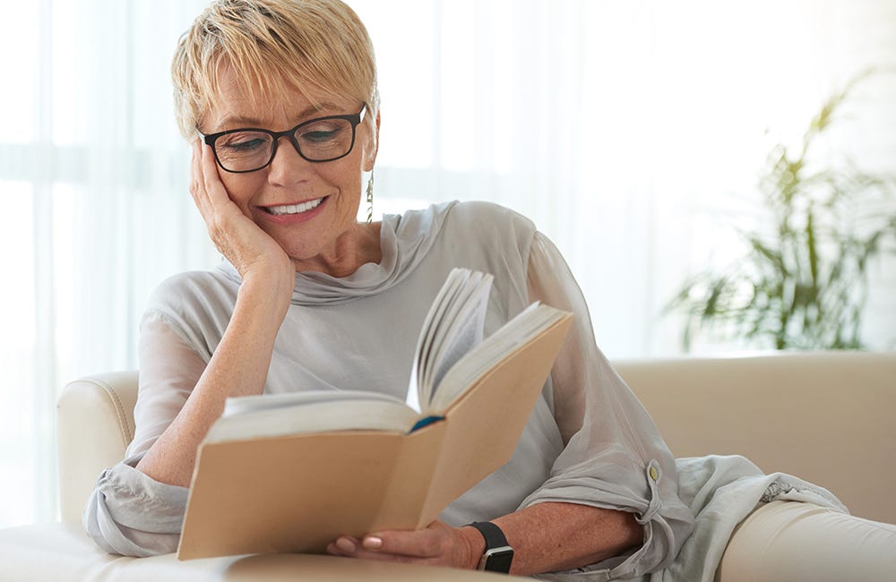 Woman reading a book