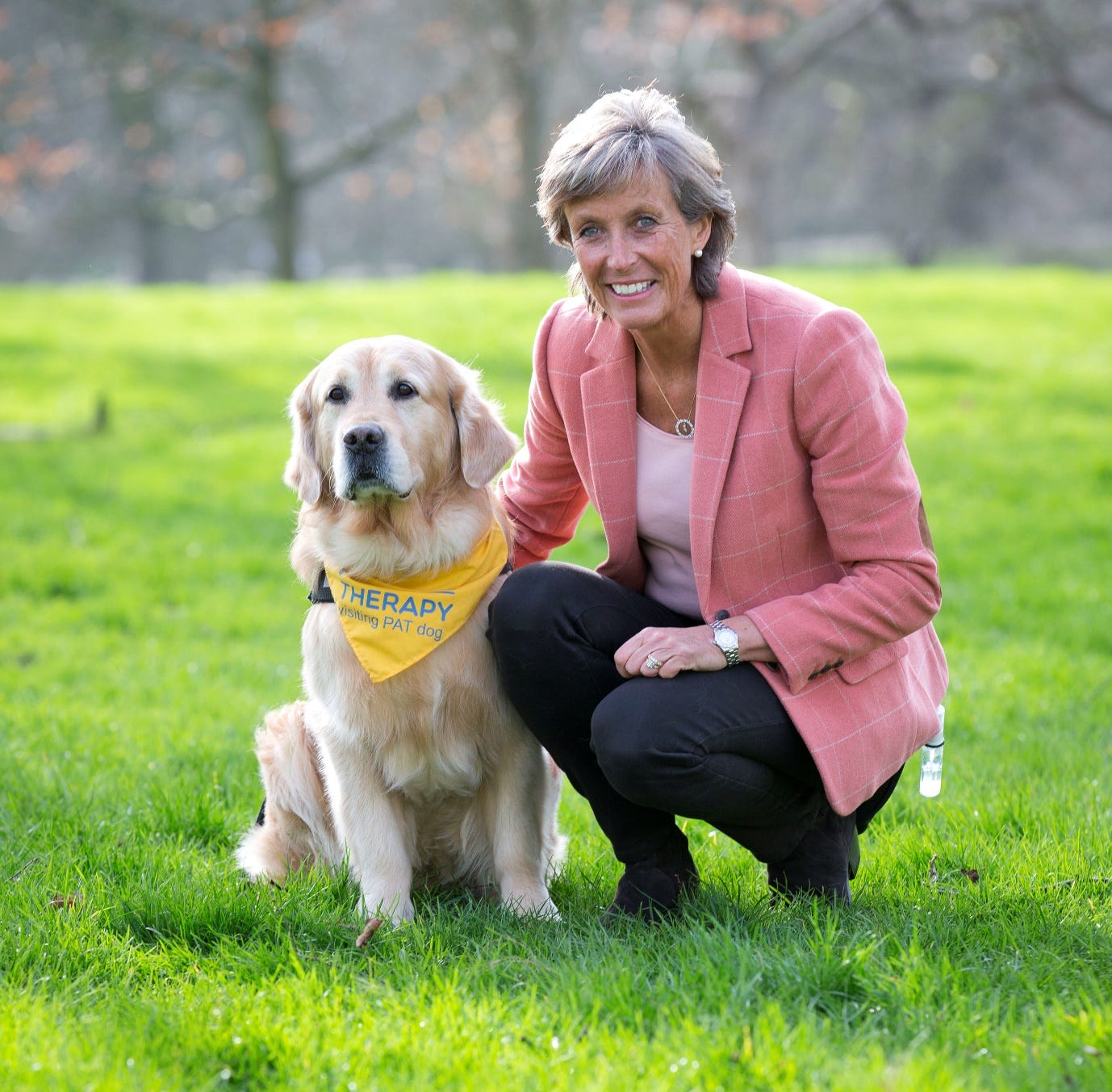 Proud owner with her Pets As Therapy dog