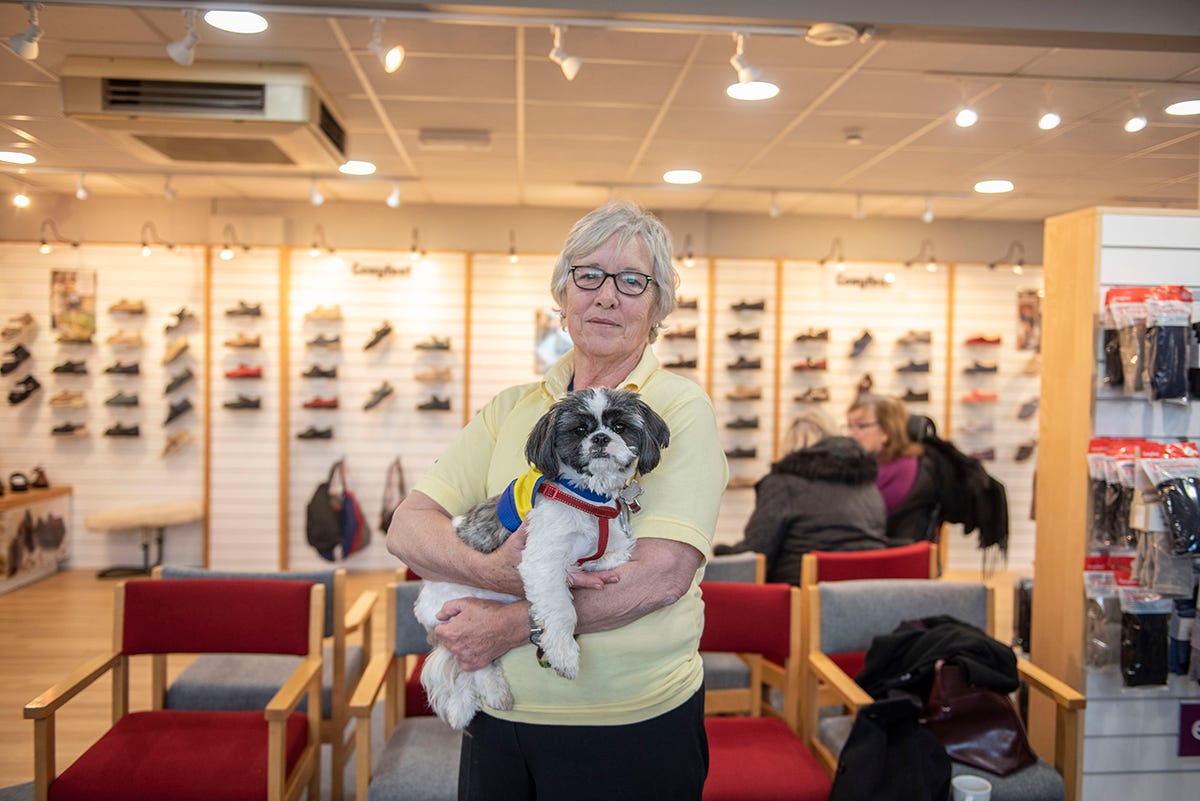 Moira with her Shih Tzu, Buddy