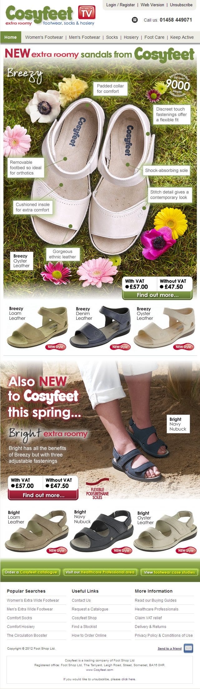 New extra roomy sandals from Cosyfeet