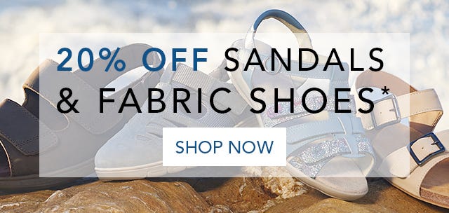 20% off selected sandals & fabric shoes